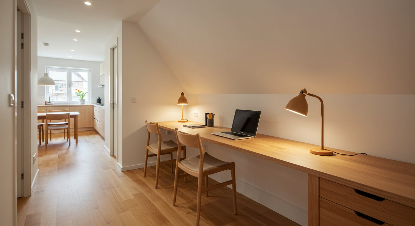 家族と共存する在宅ワーク空間｜間取りと暮らしの工夫術 画像
